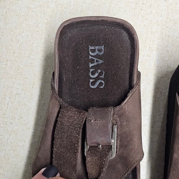 Bass Leather Wedge Sandal Adjustable Strap Brown Womens Size 9 M Neutral - Picture 3 of 9